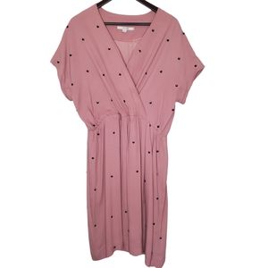 Boden Natalia Pink Sequin Dot Dress 18L